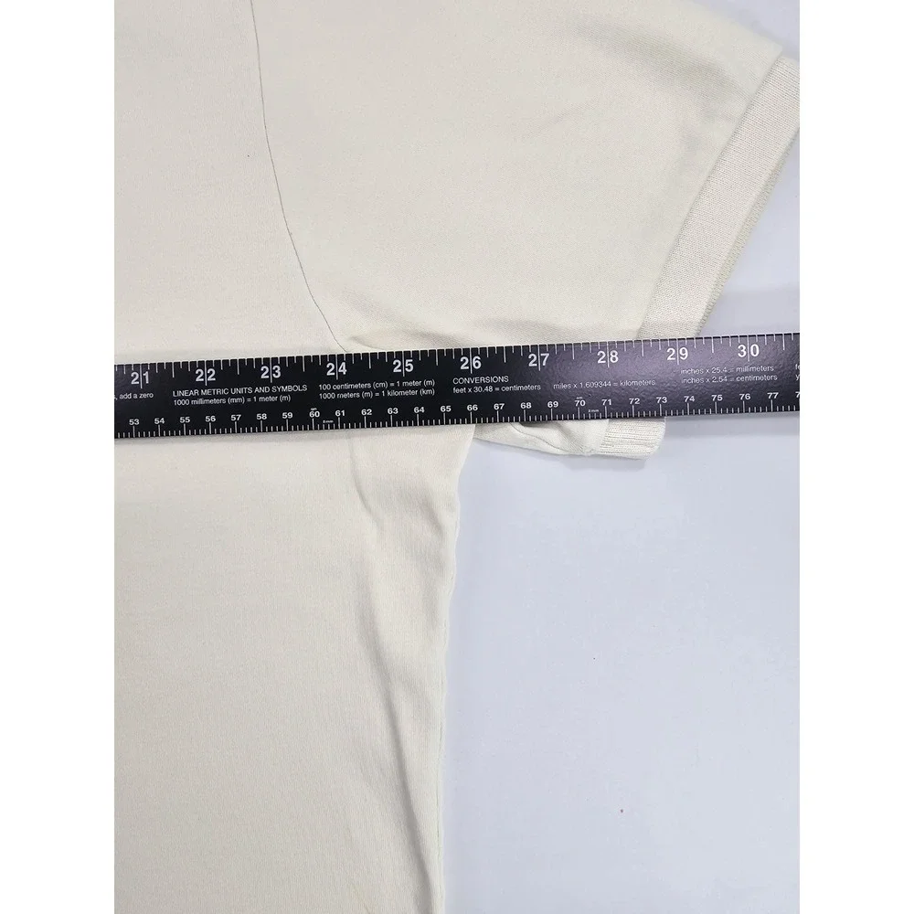 VTG Polo Ralph Lauren Mens XLarge Cream Short Sleeve Cotton Polo Shirt Pony Logo